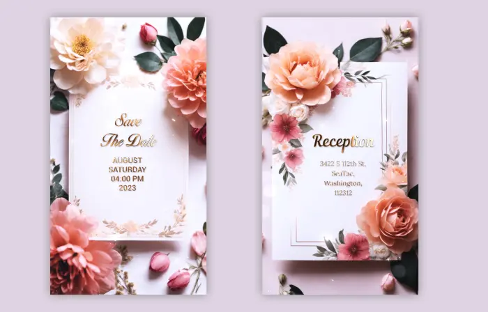 Elegant 3D Floral Indian Wedding Invitation Instagram Story